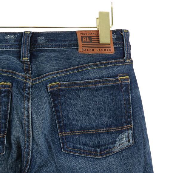 90s Vintage Ralph Lauren Polo Low Rise Dark Wash Bootcut Flared Jeans 30" Retro - Picture 6 of 8